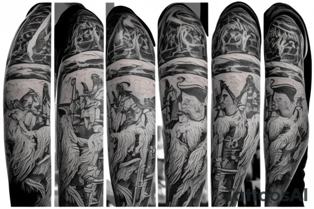 shepherds staff carried by a tall old men tattoo idea