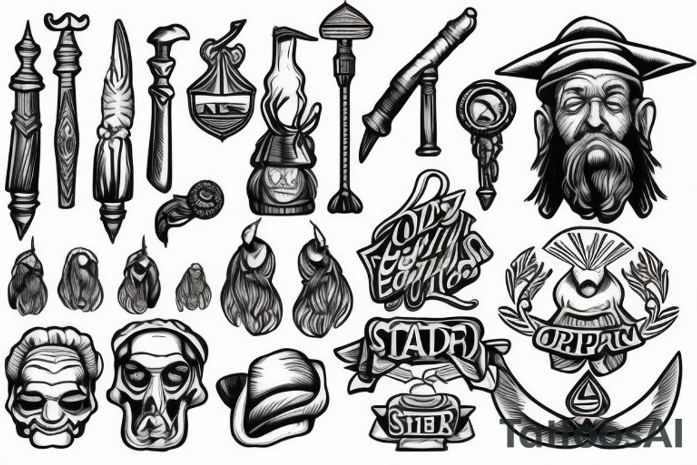 shepherds staff carried by a tall old men tattoo idea