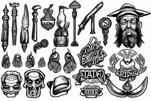 shepherds staff carried by a tall old men tattoo idea