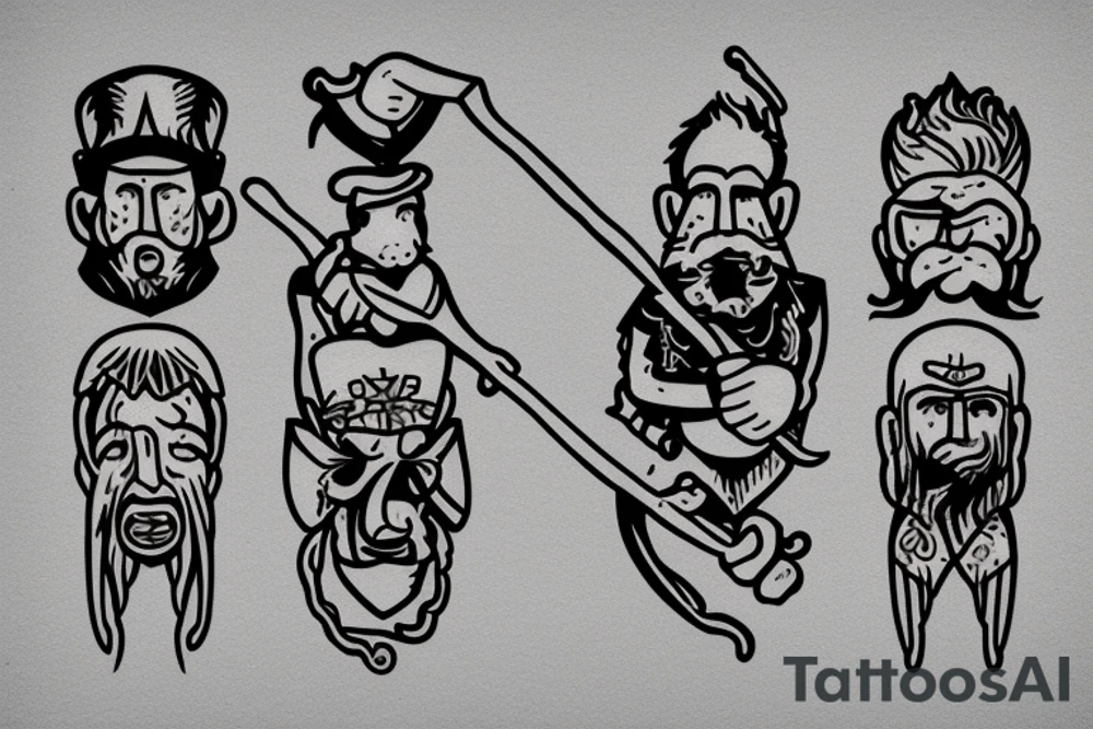 shepherds staff carried by a tall old men tattoo idea