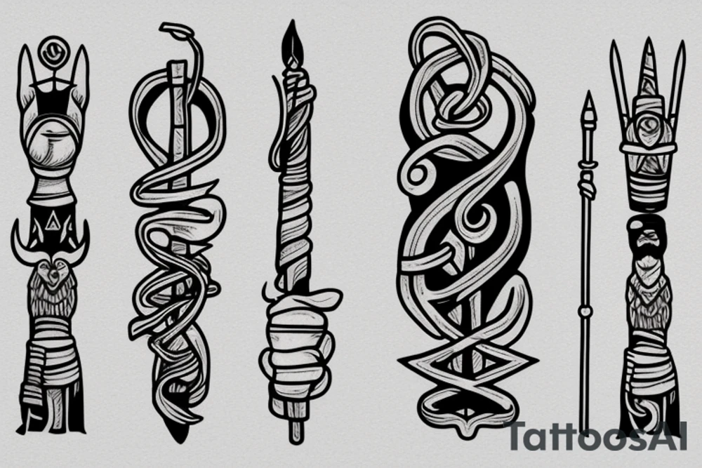 shepherds staff carried by a tall old men tattoo idea