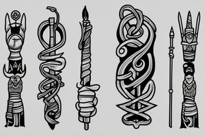 shepherds staff carried by a tall old men tattoo idea