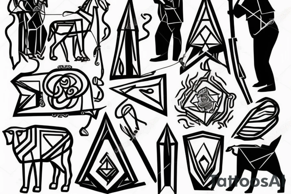 a tall old men carring a shepherds staff carried like a pastor tattoo idea