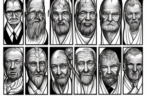 a tall old men carring a shepherds staff carried like a pastor tattoo idea