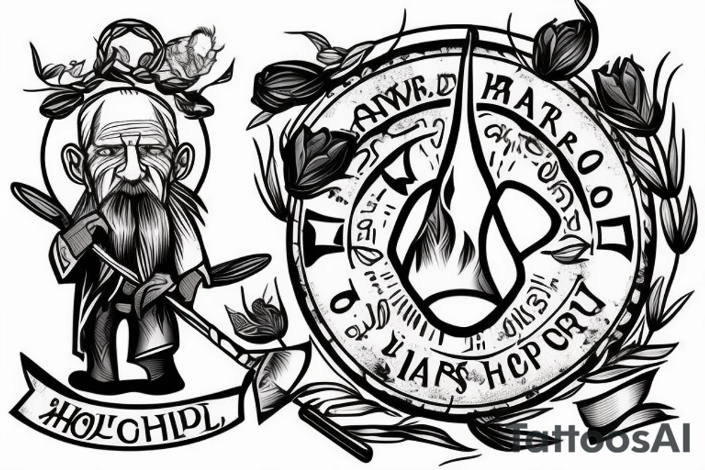 a tall old men carring a shepherds staff carried like a pastor tattoo idea