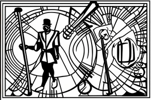 a tall men full body carring a shepherds staff carried like a pastor. tattoo idea