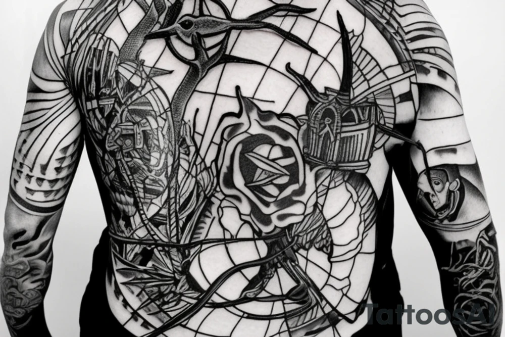 a tall men full body carring a shepherds staff carried like a pastor, as realistic as possible, thin lines tattoo idea
