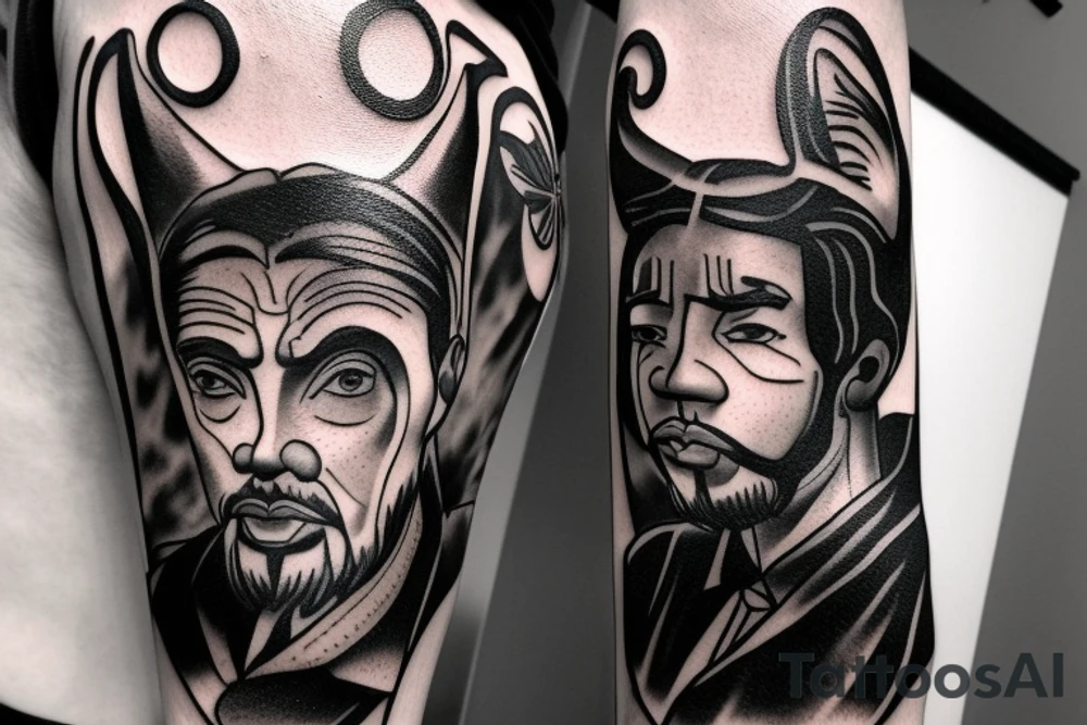 a tall man full body carrying a shepherd's staff carried like a pastor, as realistic as possible, thin lines.
A black panther carrying a shepherd's staff carried like a pastoras realistic as possible, thin lines. tattoo idea
