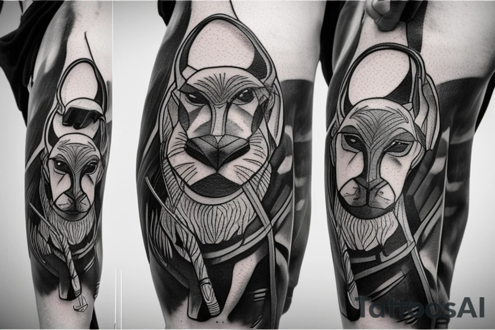 a tall man full body carrying a shepherd's staff carried like a pastor, as realistic as possible, thin lines.
A black panther carrying a shepherd's staff carried like a pastoras realistic as possible, thin lines. tattoo idea