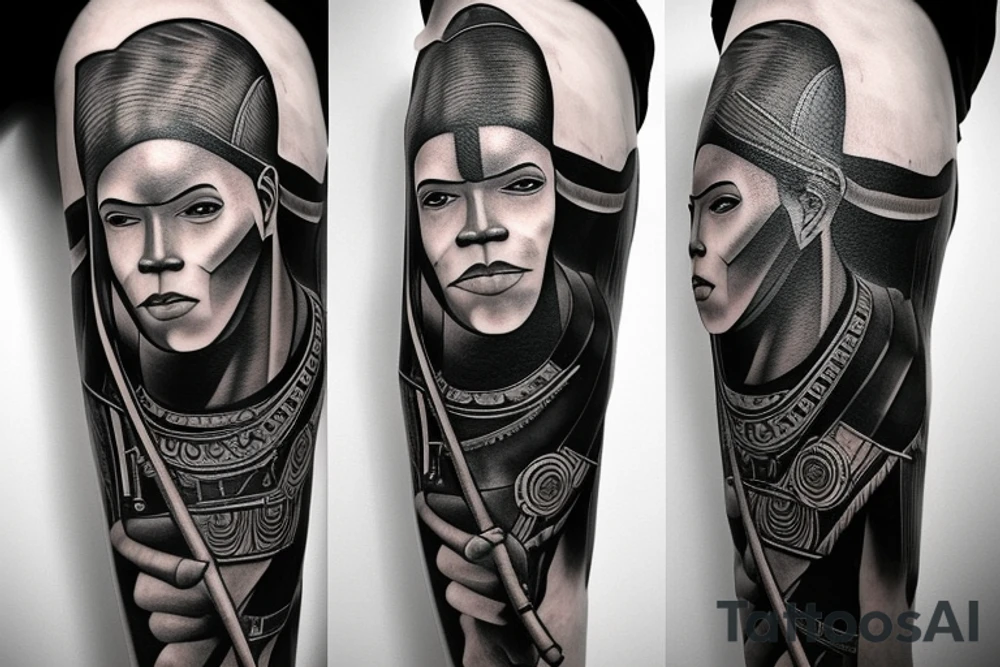 a tall man full body carrying a shepherd's staff carried like a pastor, as realistic as possible, thin lines.
A black panther carrying a shepherd's staff carried like a pastoras realistic as possible, thin lines. tattoo idea