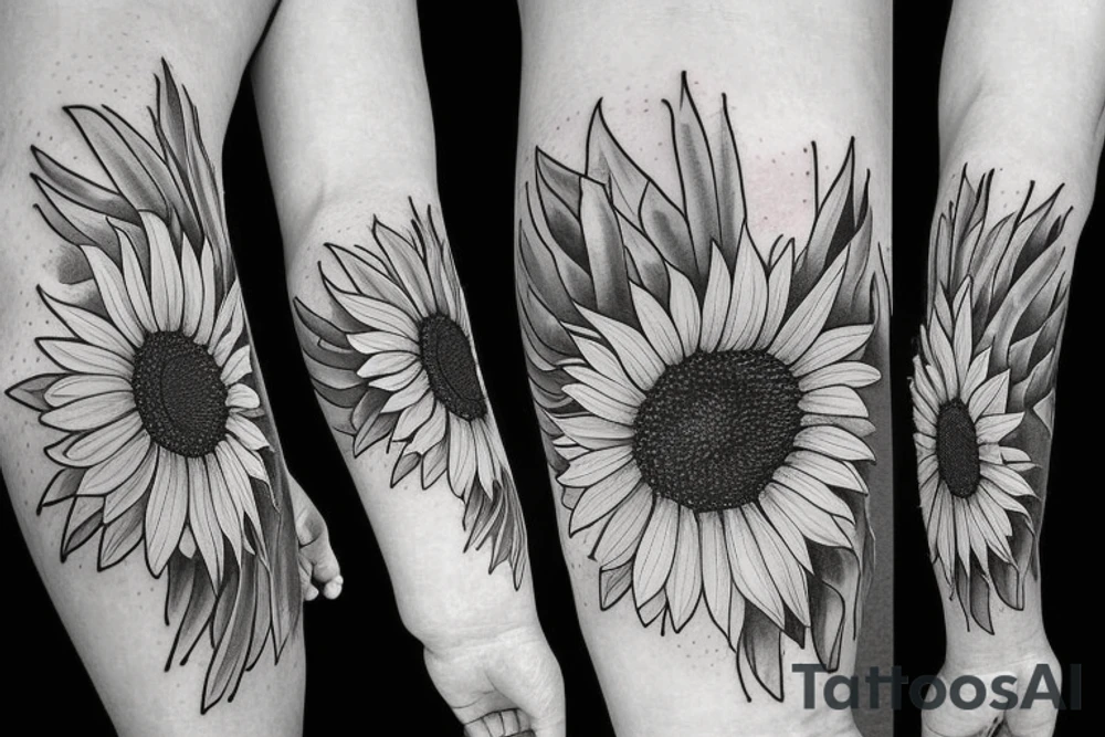 blue monarch butterfly landing near a sunflower located on a man's inner forearm. + more masculine + colored sunflower with black and white butterfly
More ideas tattoo idea