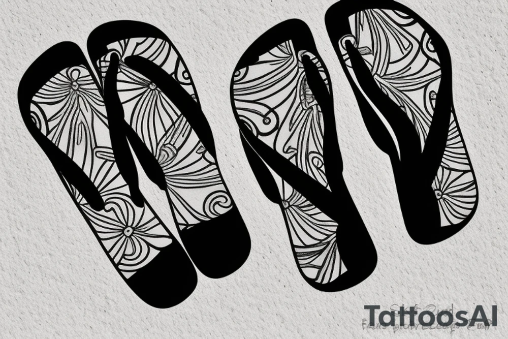 brazilian flip flop tattoo in the sand tattoo idea