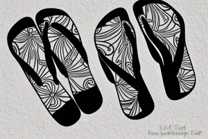 brazilian flip flop tattoo in the sand tattoo idea