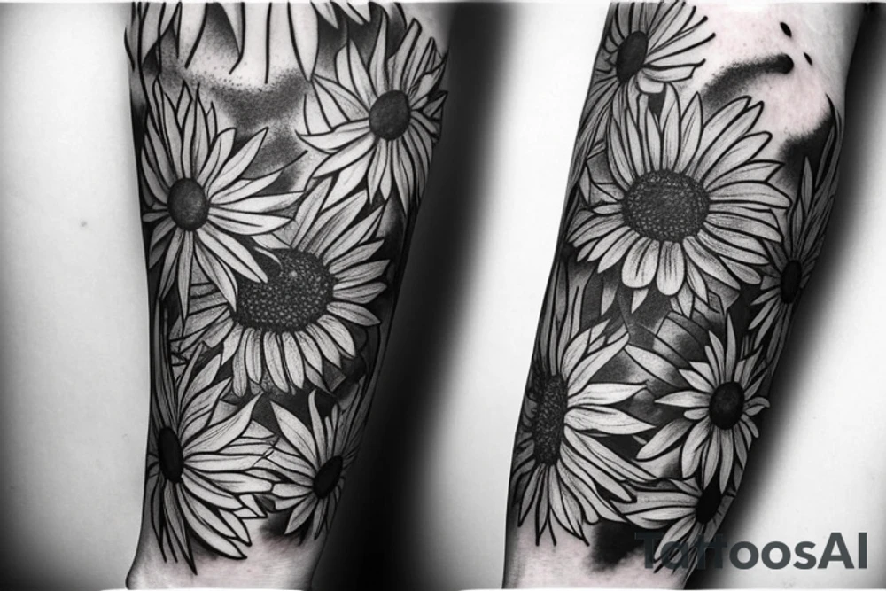 blue monarch butterfly landing near a sunflower located on a man's inner forearm. + more masculine + colored sunflower with black and white butterfly
More ideas tattoo idea