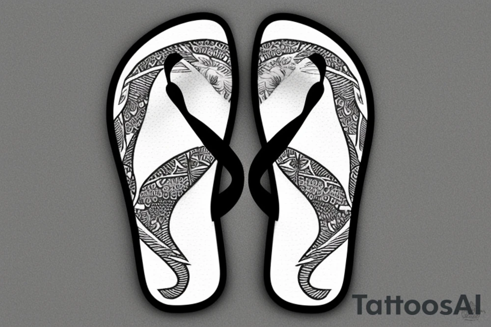 brazilian flip flop tattoo in the sand tattoo idea