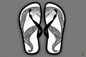brazilian flip flop tattoo in the sand tattoo idea