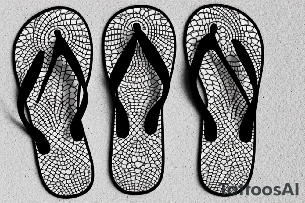 brazilian flip flop tattoo in the sand tattoo idea
