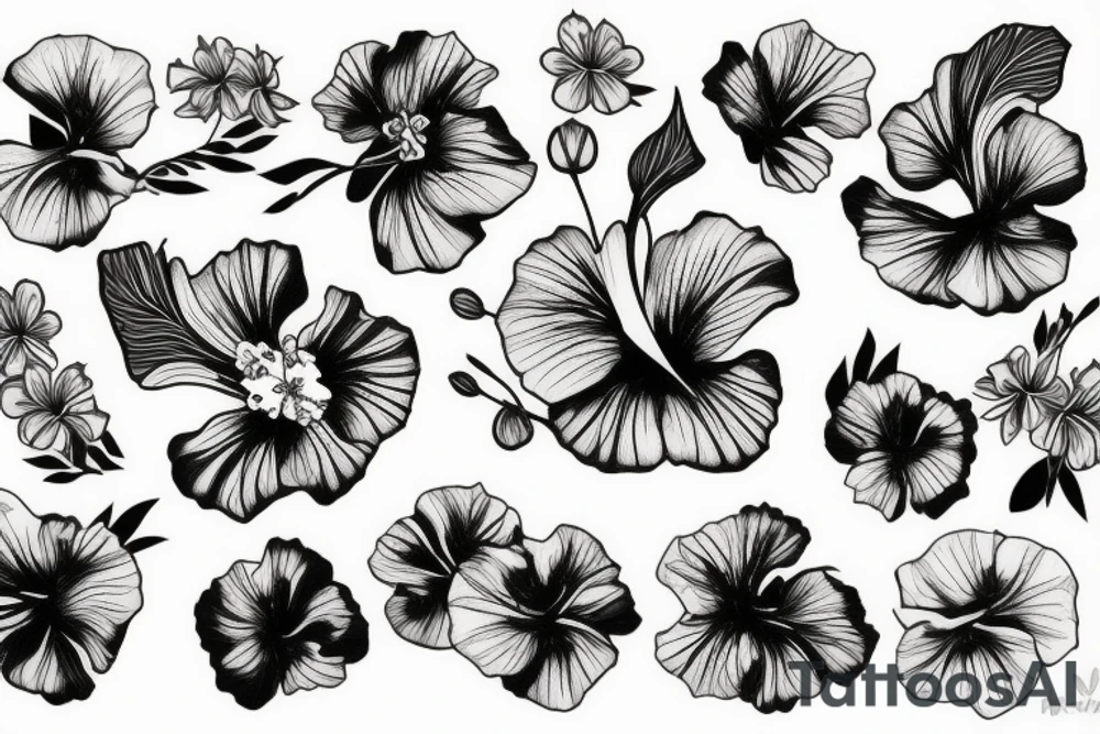 hibiscus flower tattoo idea