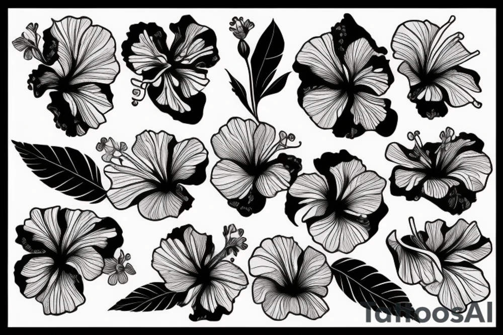 hibiscus flower tattoo idea