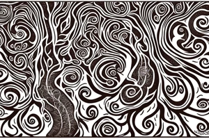 an oak tree in fall with roots. black, brown, and red tree of life spirals tattoo idea