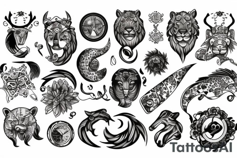 Leo zodiac sign tattoo idea