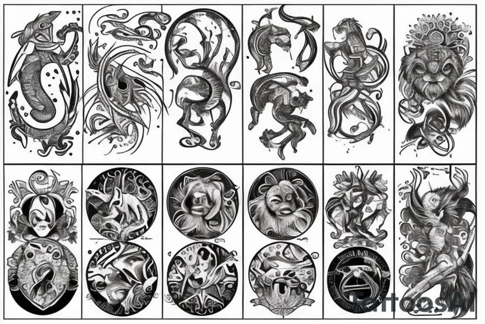 Leo zodiac sign tattoo idea