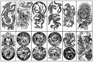 Leo zodiac sign tattoo idea