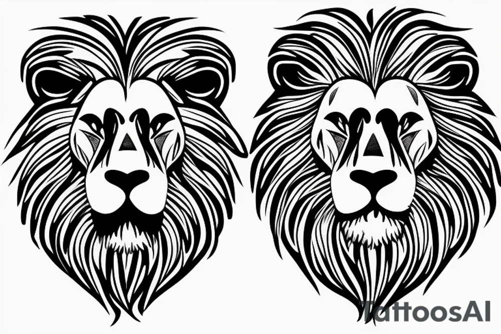 Lion face tattoo idea