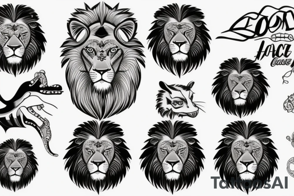 Lion face tattoo idea