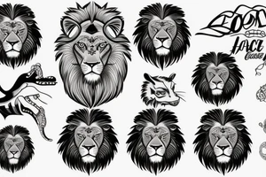 Lion face tattoo idea