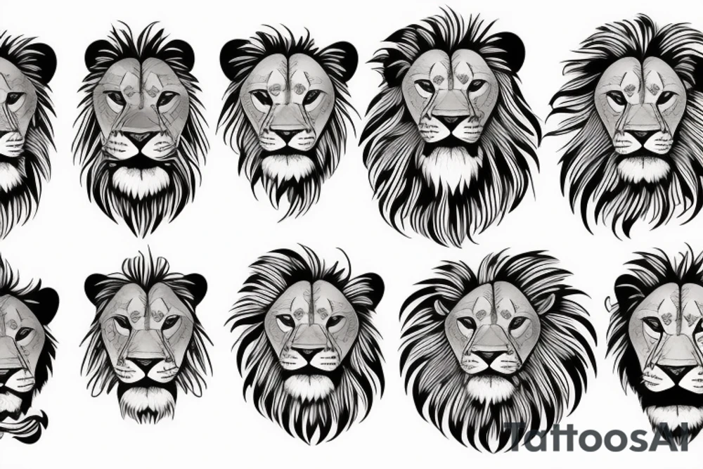 Lion face tattoo idea