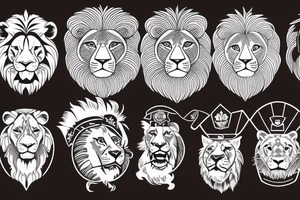 Lion face tattoo idea