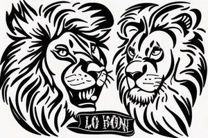 Lion face with bold outlines tattoo idea