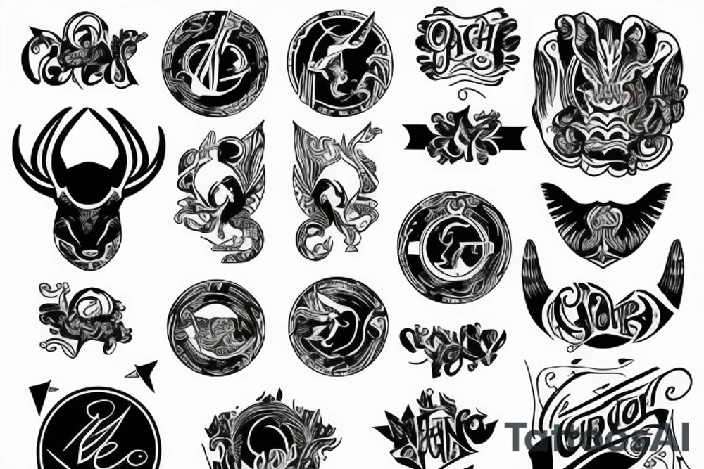 capricorn sign with bold outlines tattoo idea