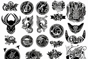 capricorn sign with bold outlines tattoo idea