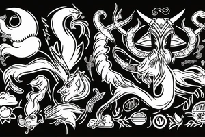 capricorn sign with bold outlines tattoo idea