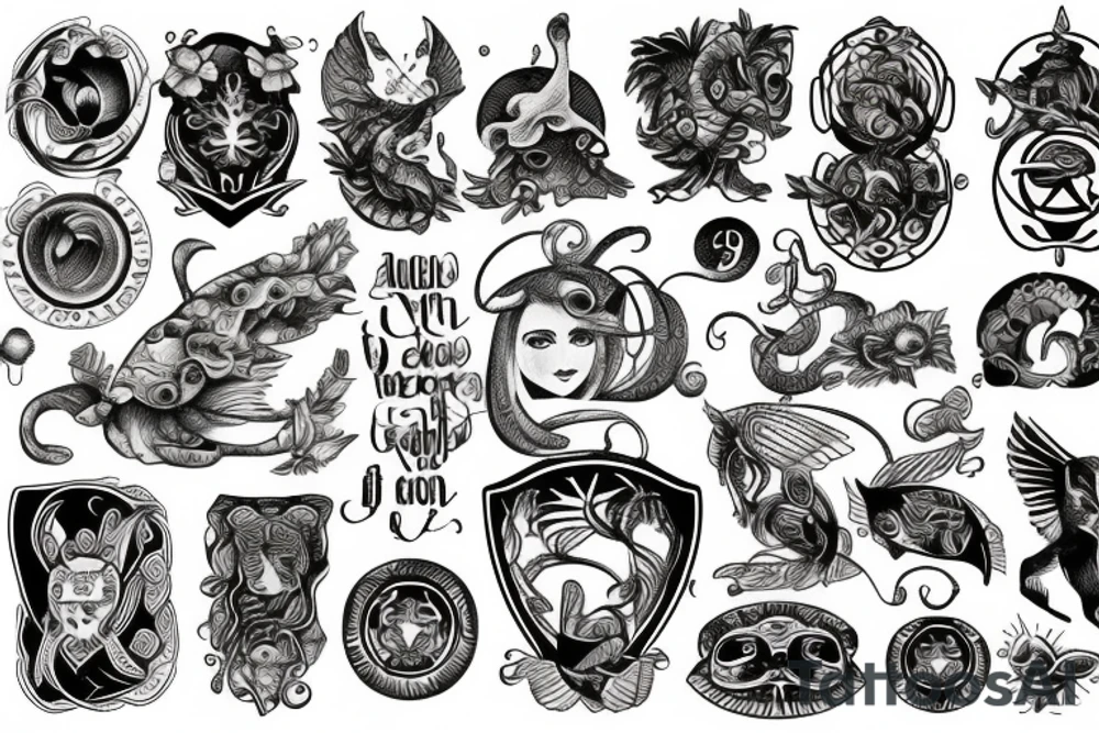All zodiac symbols tattoo idea