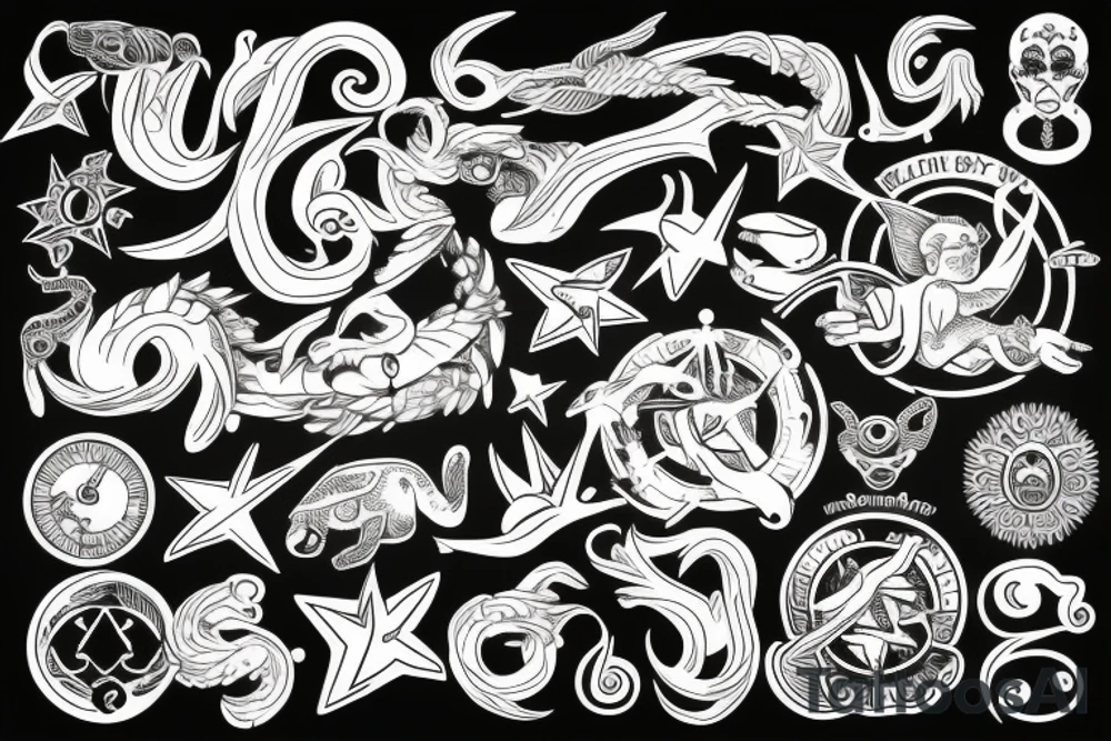 All zodiac symbols tattoo idea
