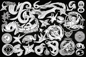 All zodiac symbols tattoo idea