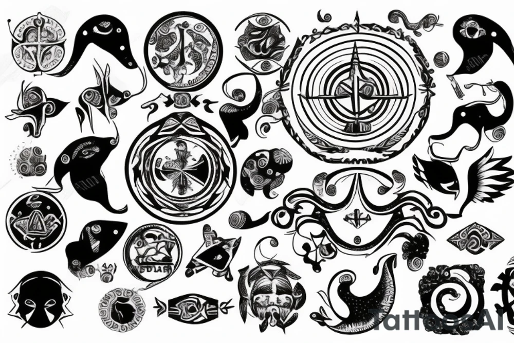 All zodiac symbols tattoo idea