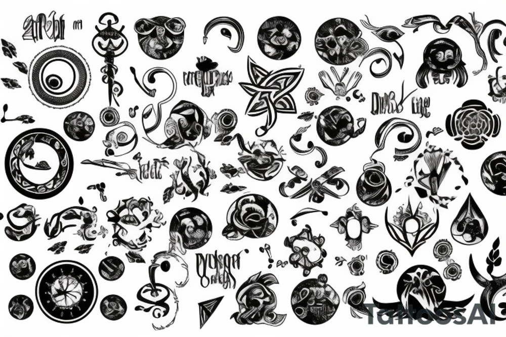All zodiac symbols tattoo idea