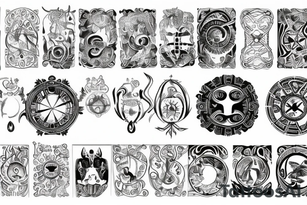 All zodiac symbols tattoo idea