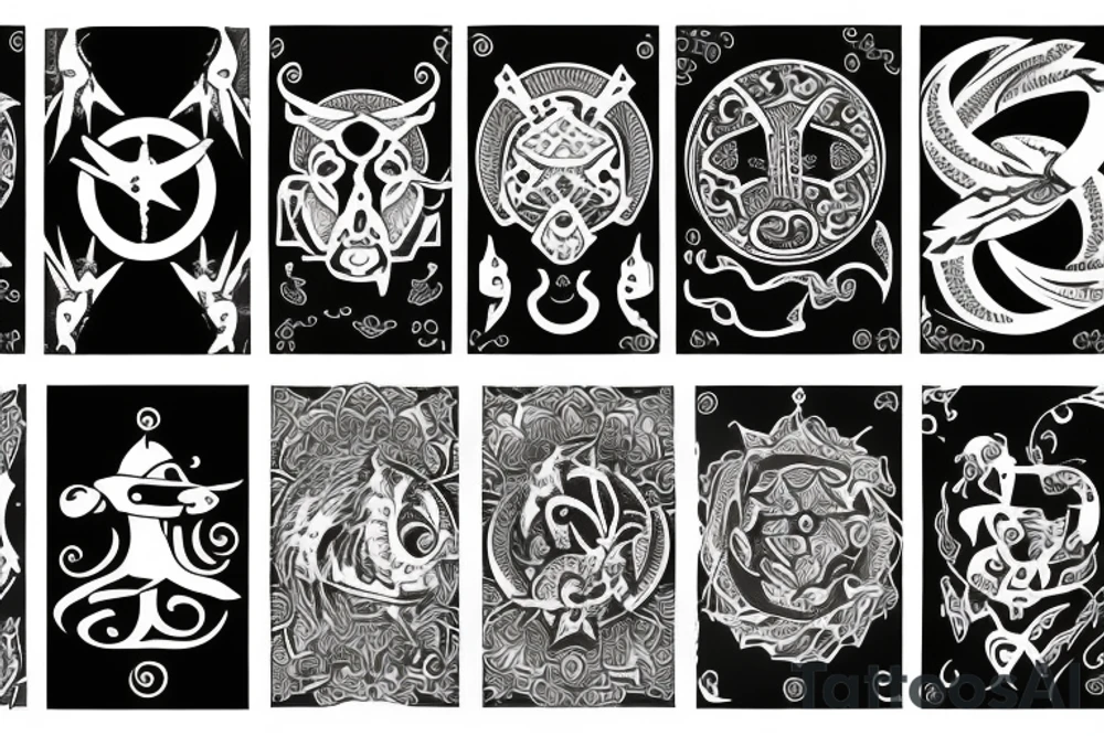 All zodiac symbols tattoo idea