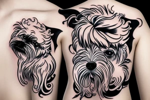 An angry Maltese dog on an auto racing helmet. tattoo idea