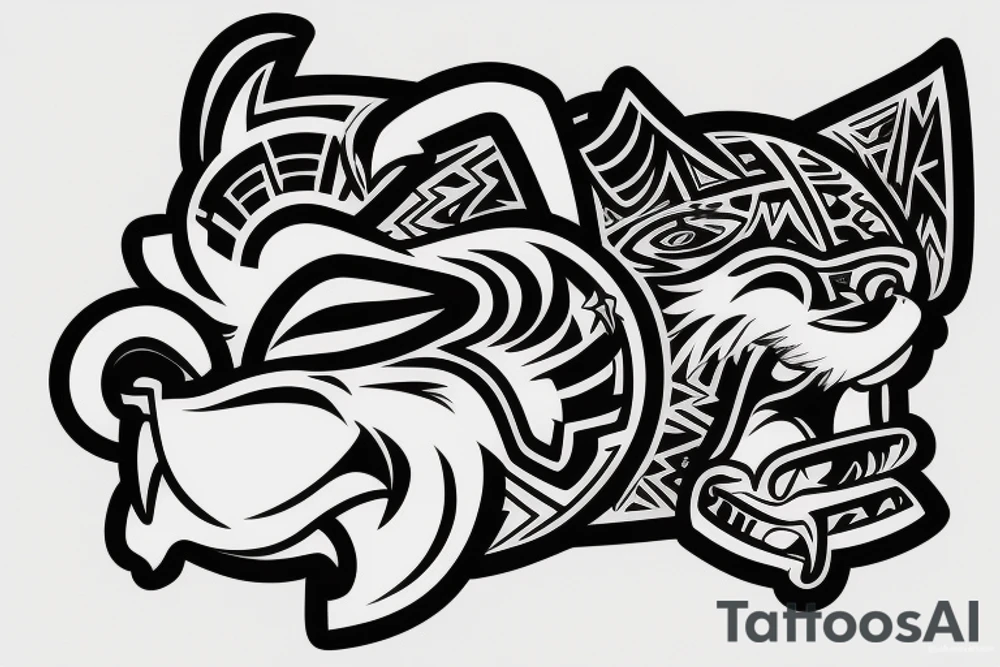 An angry Maltese dog on an auto racing helmet. tattoo idea