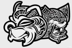An angry Maltese dog on an auto racing helmet. tattoo idea
