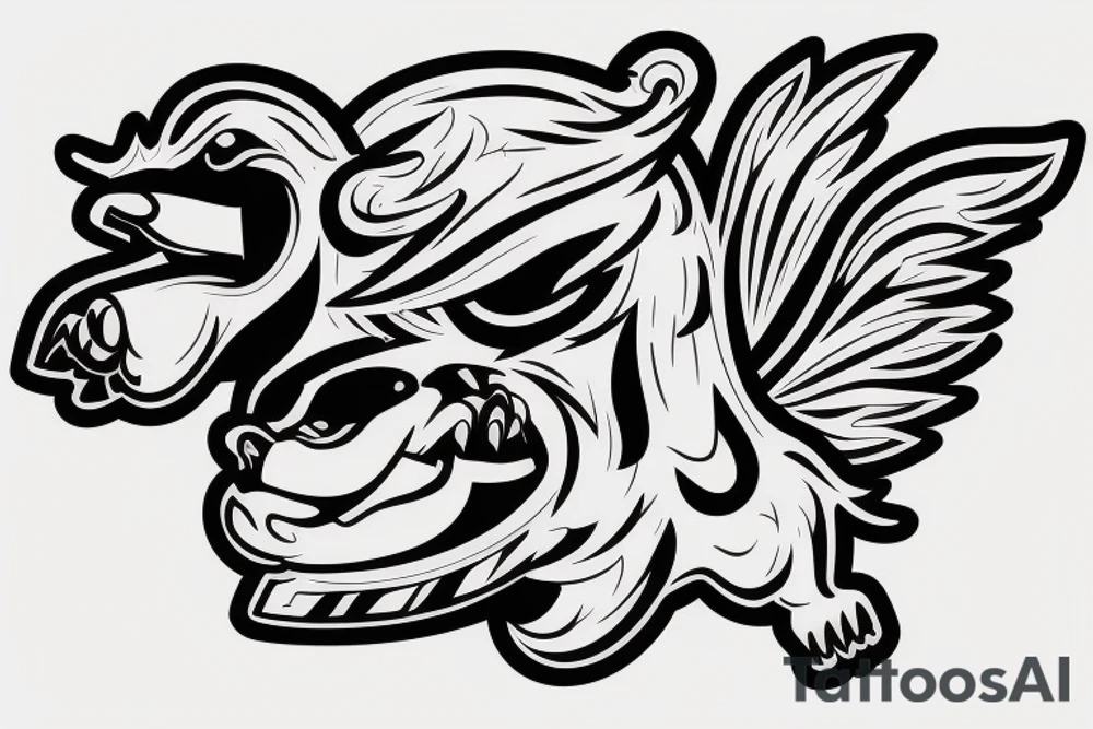 An angry Maltese dog riding on top of 
an auto racing helmet. tattoo idea