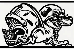 An angry Maltese dog riding on top of 
an auto racing helmet. tattoo idea