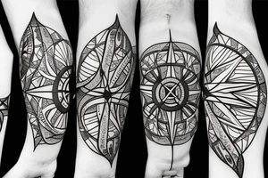 compass with lily of the valley tattoo idea