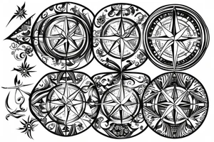 compass with lily of the valley tattoo idea